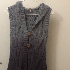 Free People Ombré purple and Blue/Grey Hooded Vest